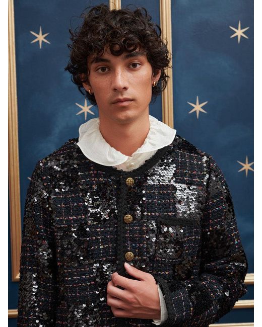 Sister Jane Blue Frederik Tweed Jacket