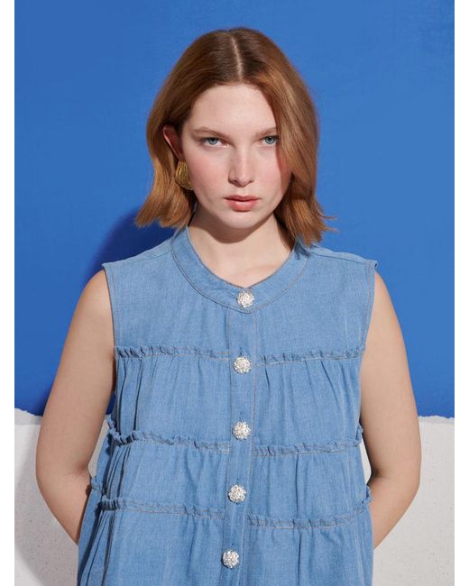 Sister Jane Blue Kasos Denim Top