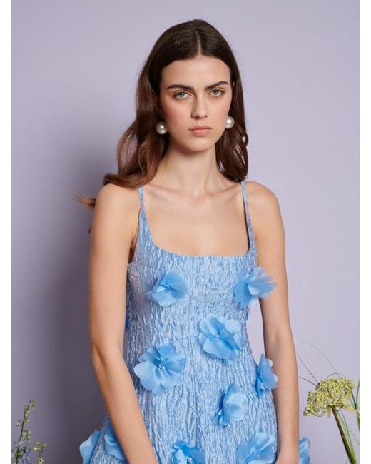 Sister Jane Blue Dream Blooming Jacquard Mini Dress