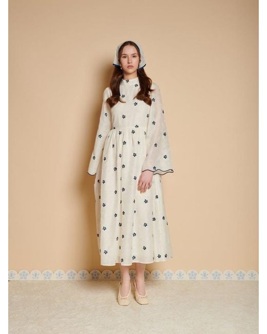 Sister Jane Natural Livia Embroidered Midi Dress