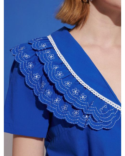 Sister Jane Blue Aegean Trim Blouse