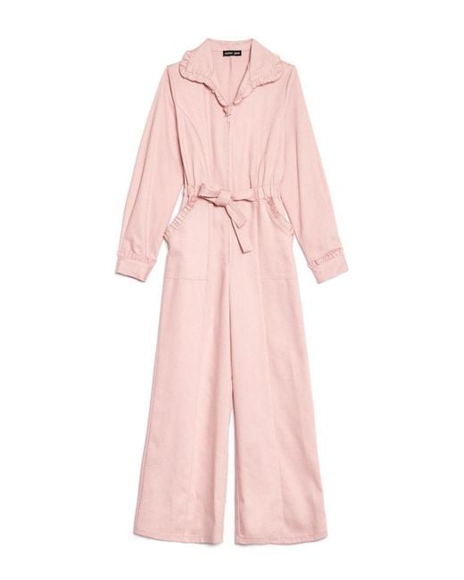 Sister Jane Pink Lovebirds Ruffle Jumpsuit