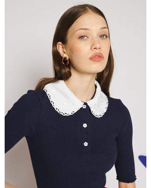 Sister Jane Red Elise Polo Top