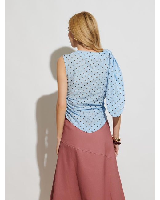 Sister Jane Blue Ghospell Farah Polka Dot Top