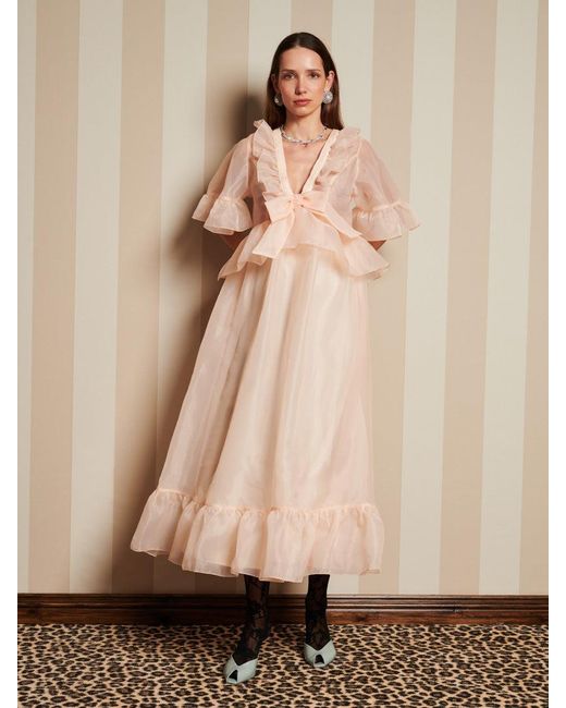 Sister Jane Dream Harmony Organza Maxi Dress in Natural | Lyst