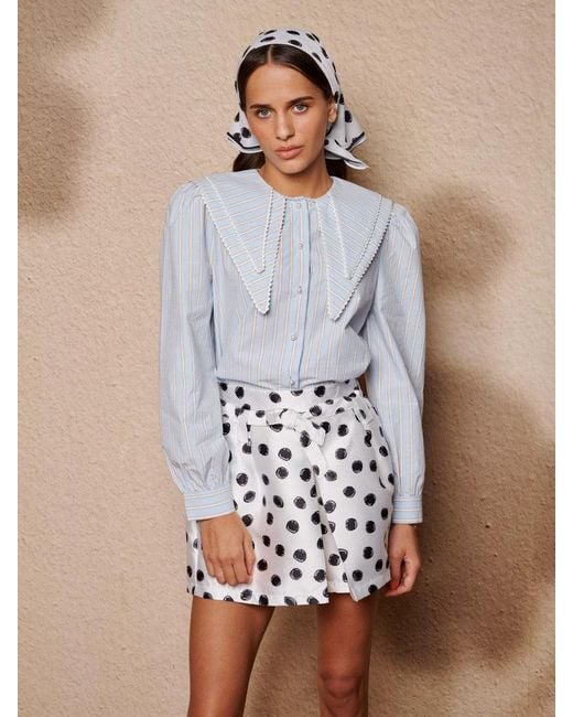 Sister Jane Blue Dawn Stripe Double Collar Shirt