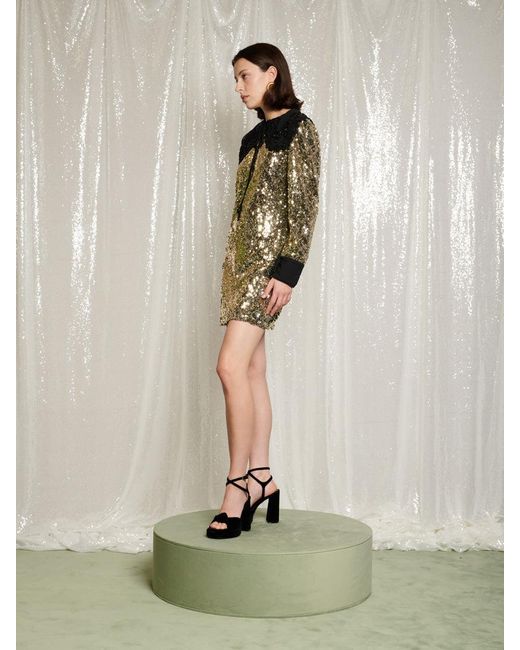 Sister Jane Gold Diamonds Mini Dress in Natural | Lyst