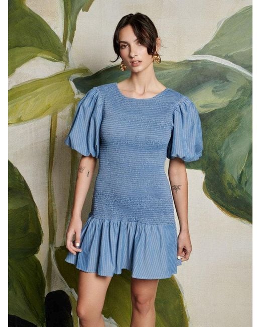 Sister Jane Blue Ghospell Scottie Stripe Mini Dress
