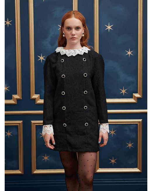 Sister Jane Blue Prince Boucle Mini Dress
