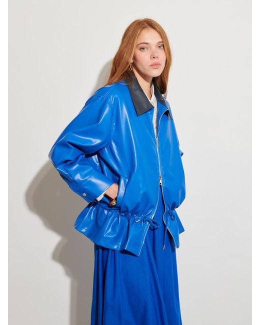 Sister Jane Blue Ghospell Hala Faux Leather Jacket