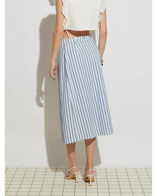Sister Jane Blue Ghospell Saafiya Striped Midi Skirt