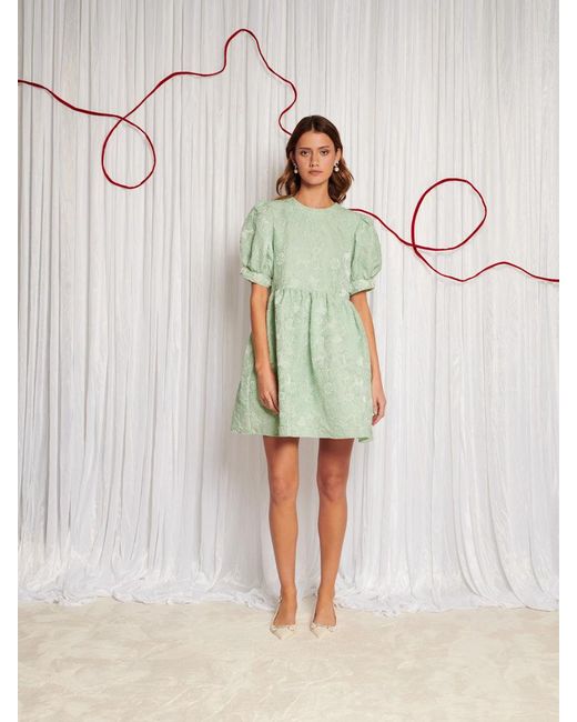 Sister Jane Dream Plume Jacquard Mini Dress in Green | Lyst
