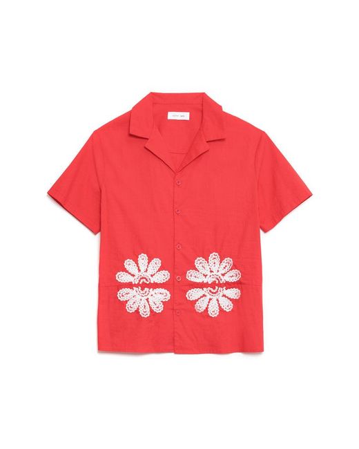 Sister Jane Red Rosario Trimmed Pockets Shirt