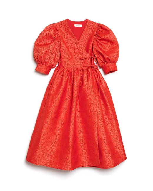 Sister Jane Red Dream La Dolce Vita Wrap Midi Dress