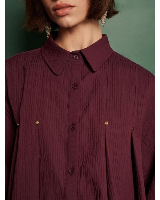 Sister Jane Green Ghospell Kiraz Pleated Shirt