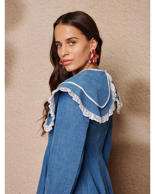 Sister Jane Blue Dappled Denim Mini Dress