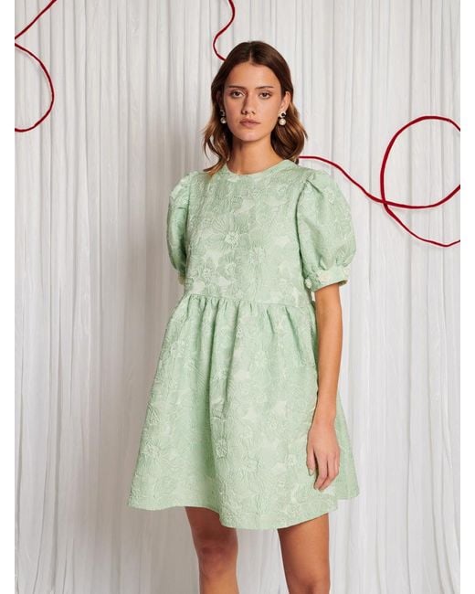 Sister Jane Green Dream Plume Jacquard Mini Dress