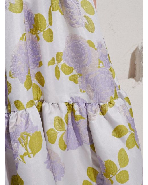 Sister Jane Blue Fig Flora Jacquard Midi Dress