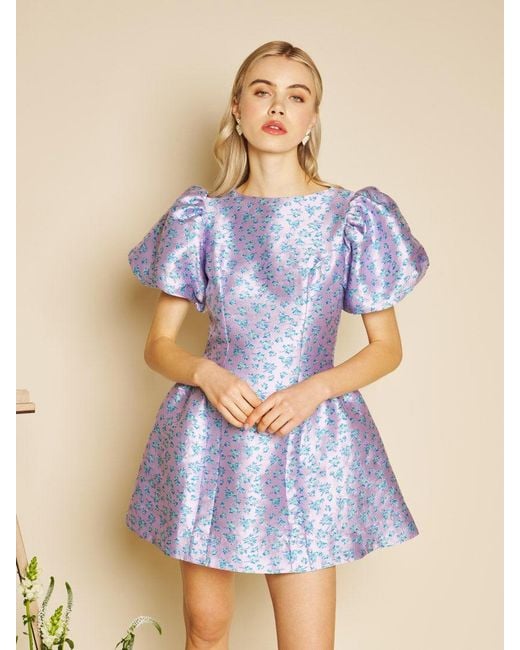 Sister Jane Blue Wisteria Jacquard Mini Dress