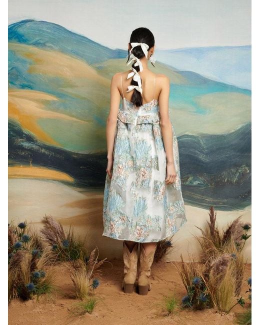 Sister Jane Dream Barn Flower Jacquard Dress in Blue | Lyst