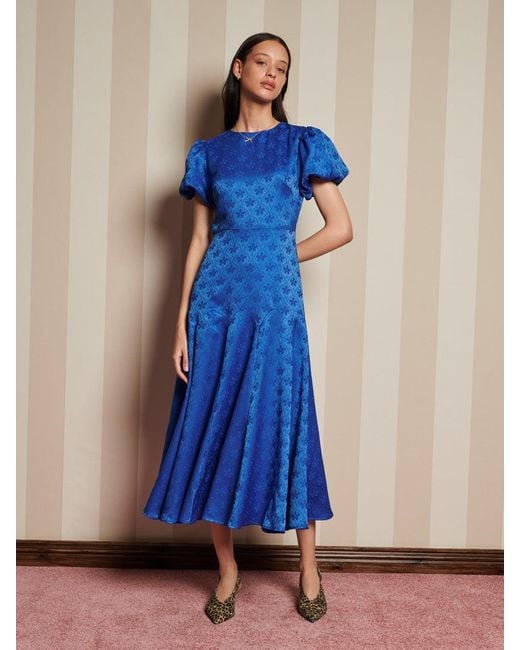 sister jane Oriel Midi ワンピース　オケージョン Sister Jane Oriel Jacquard Midi Dress in Blue | Lyst