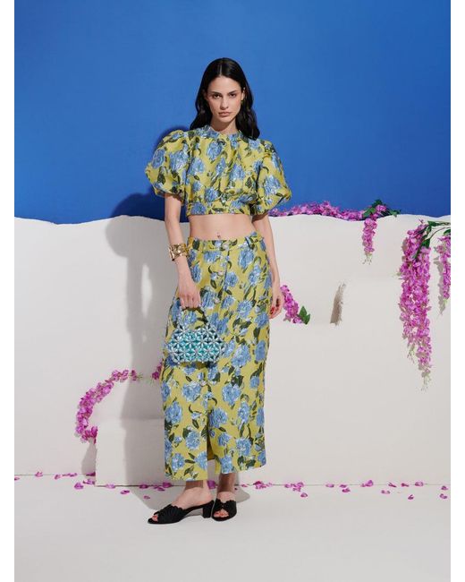 Sister Jane Multicolor Dream Seagrass Jacquard Midi Skirt