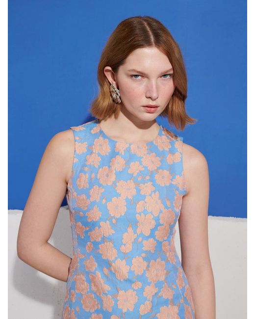 Sister Jane Blue Theros Jacquard Mini Dress