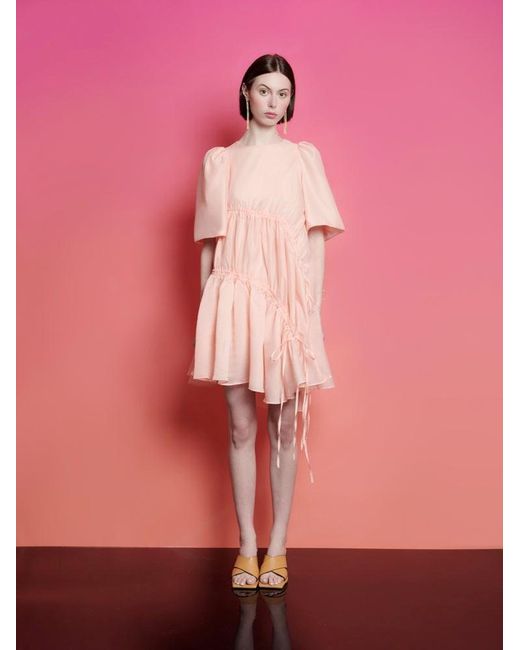 Sister Jane Pink Ghospell Paola Ruched Mini Dress