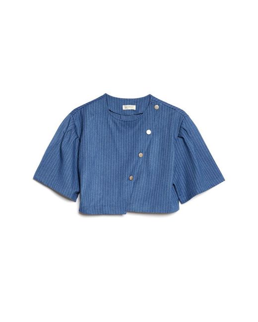 Sister Jane Blue Ghospell Bettie Pinstripe Top