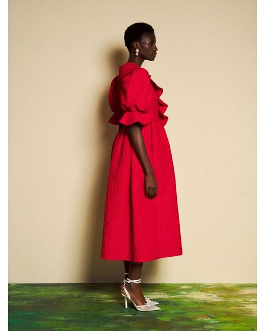 sister jane dress - Midi - Women - Viscose/Nylon - S The Sister Jane jacquard puff sleeve structured hem midaxi dress in pink offers a charming blend of elegance and style Sister Jane Dream Rouge Array