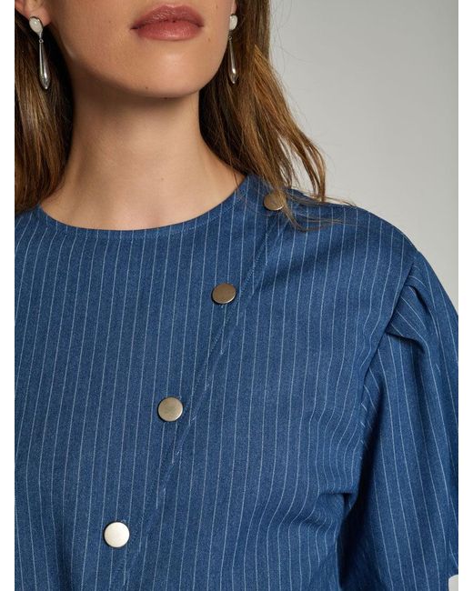 Sister Jane Blue Ghospell Bettie Pinstripe Top