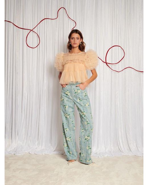 Sister Jane Dream Harmony Bead Denim Trousers in Blue | Lyst
