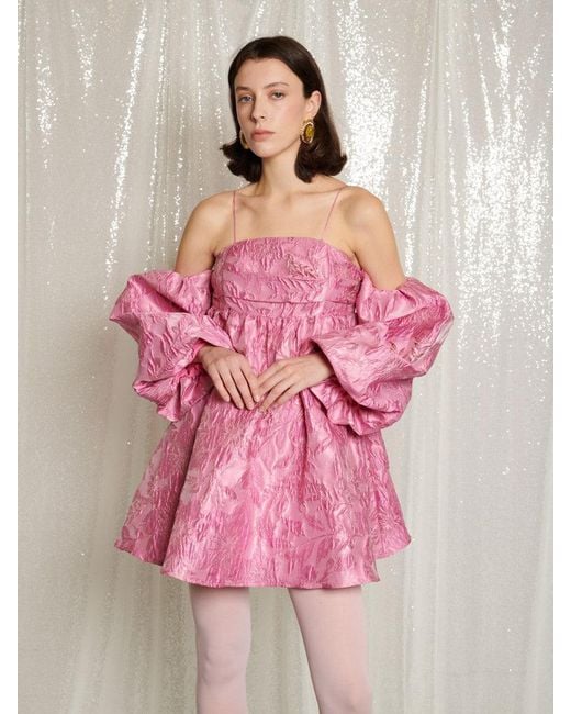 Sister Jane Pink Secret Ball Jacquard Mini Dress