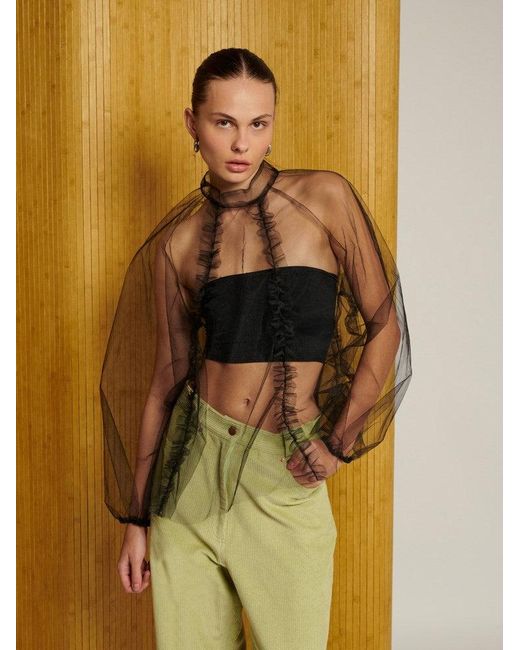 Sister Jane Yellow Ghospell Lex Layering Tulle Top