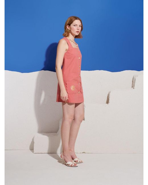 Sister Jane Blue Island Life Embroidered Mini Dress
