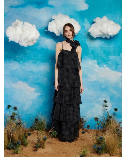 Sister Jane Blue Ranch Tiered Midi Dress