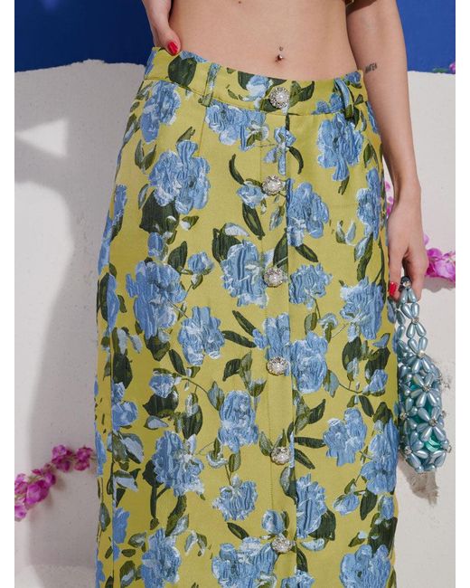 Sister Jane Multicolor Dream Seagrass Jacquard Midi Skirt