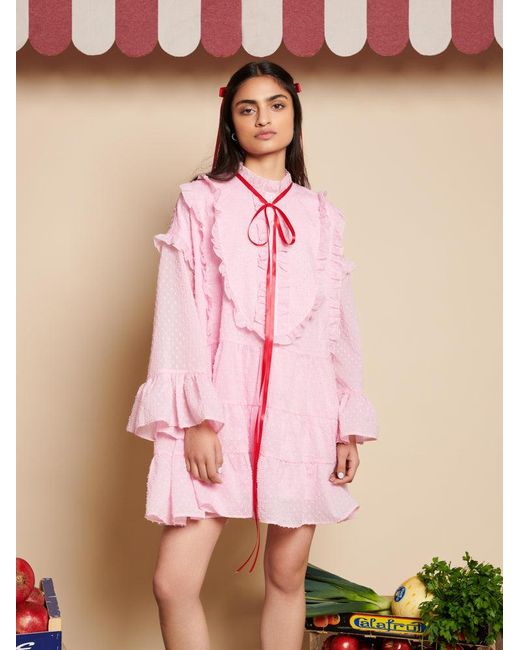 Sister Jane Pink Cranberry Bow Mini Dress