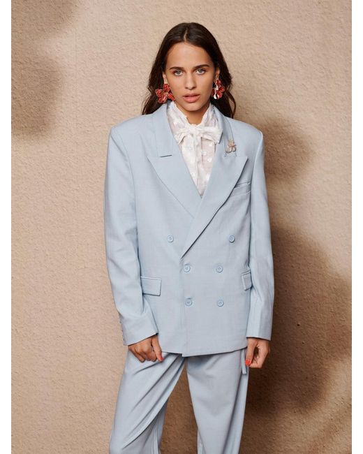 Sister Jane Blue Evander Double Breasted Blazer