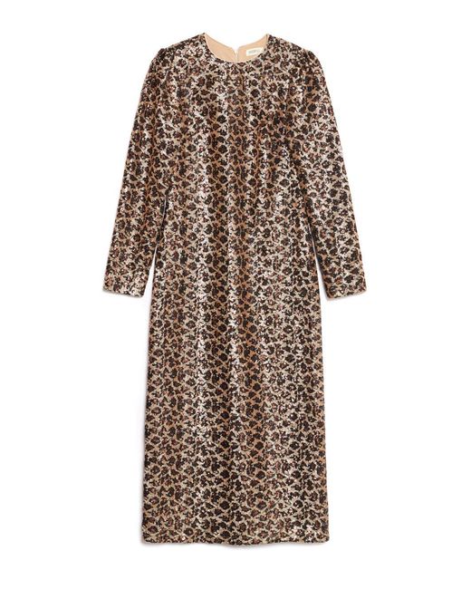 Sister Jane Black Ghospell Yara Sequin Leopard Midi Dress