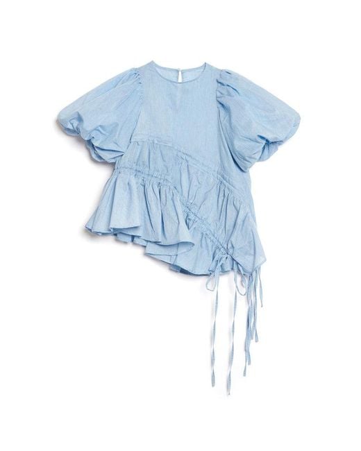 【GHOSPELL】Alice Ruched Top Sister Jane Ghospell Alice Ruched Top in Blue | Lyst