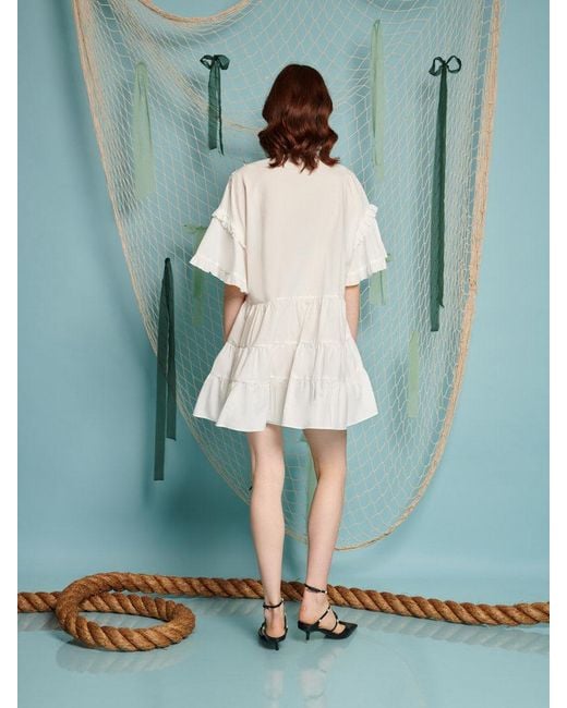 Sister Jane Green Seaboard Ruffle Mini Dress
