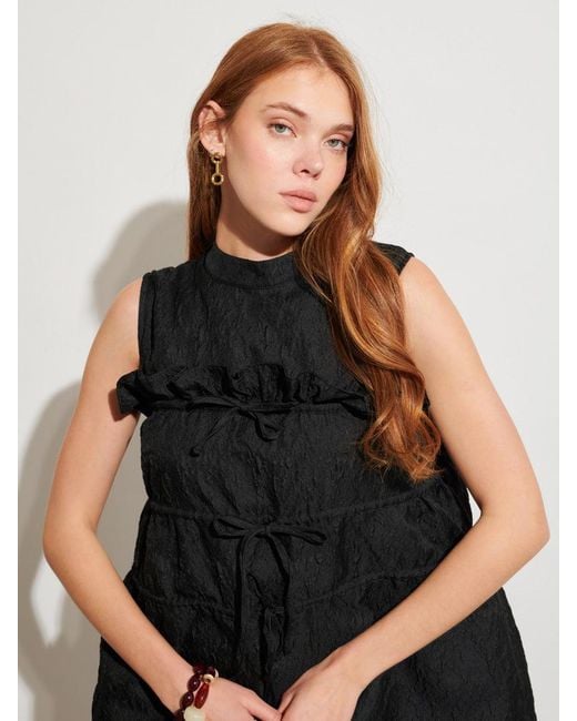 Sister Jane Black Ghospell Amina Ruched Mini Dress