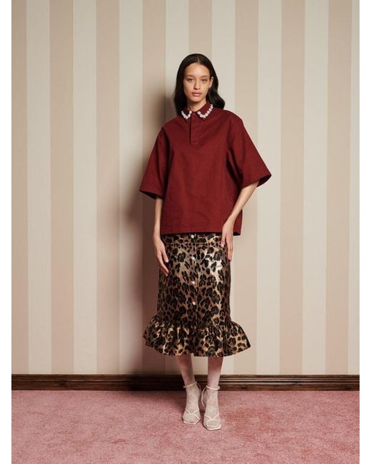 Sister Jane Red Joseph Gem Boxy Shirt