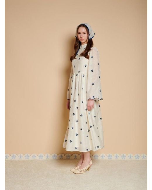 Sister Jane Natural Livia Embroidered Midi Dress