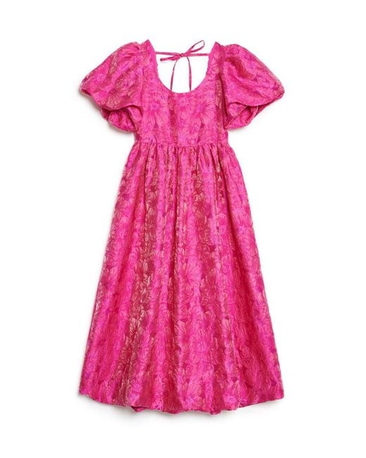 Sister Jane Blue Pomegranate Jacquard Maxi Dress