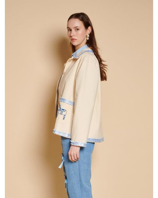 Sister Jane Blue Larsson Applique Jacket