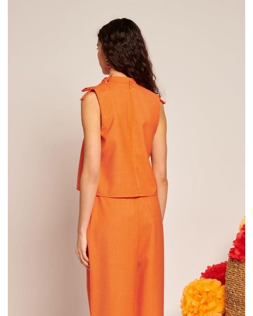 Sister Jane Orange Neroli Bow Crop Top