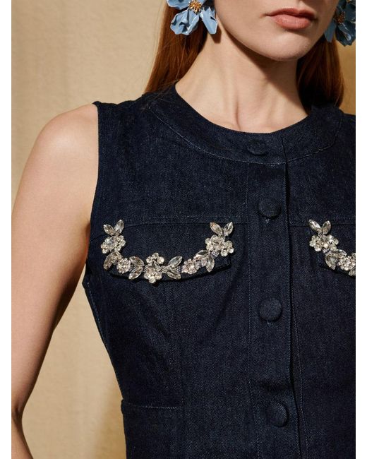 Sister Jane Blue Dream Brightside Denim Embellished Top