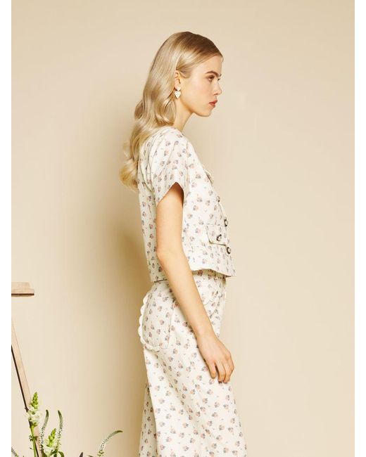 Sister Jane Natural Pêche Ditsy Denim Top
